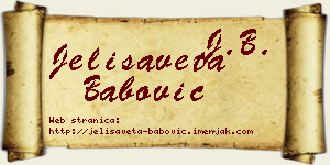 Jelisaveta Babović vizit kartica